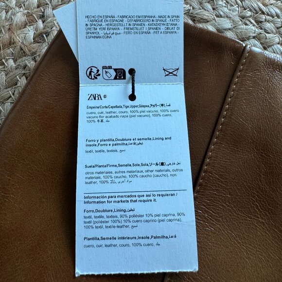 ZARA Heeled Leather Knee-High Boots – New w/ Tags – Size EU 38 / US 7.5 🤎 - Picture 9 of 14